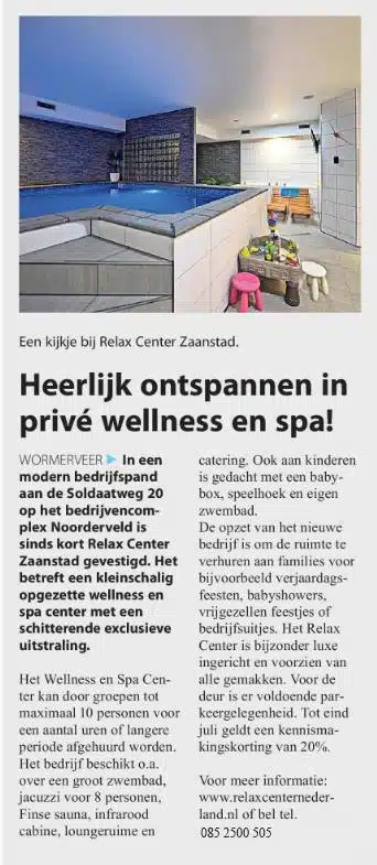 relax center zaanstad in de zaankanter
