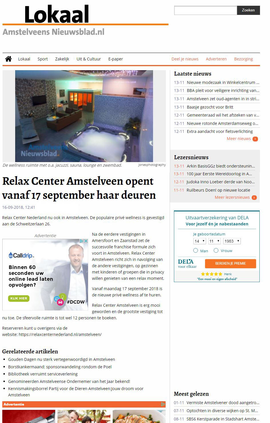 relax center amstelveen in het nieuws
