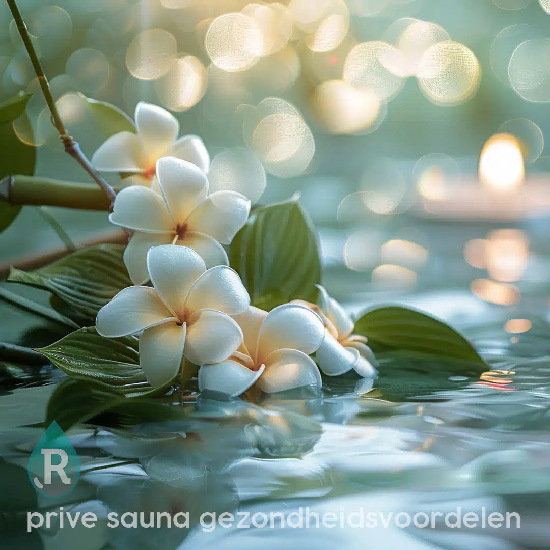 Bloemen in het water in een prive wellness